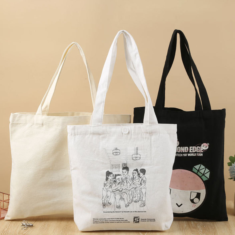 Beach Bags Custom Tote Custom Reusable Shopping Canvas Cotton Tote Foldable Tote Bag