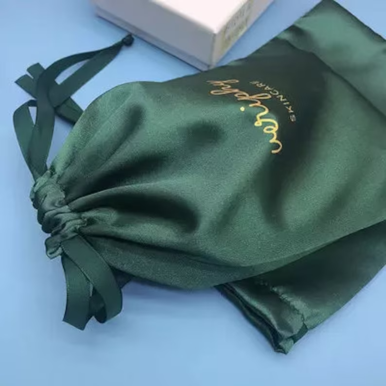 Custom Silk Drawstring Bag, Pink Green Black White Silk Pouch, Silk Bags, jewelry storage pouch, rosary, gift bag,wedding favor bag