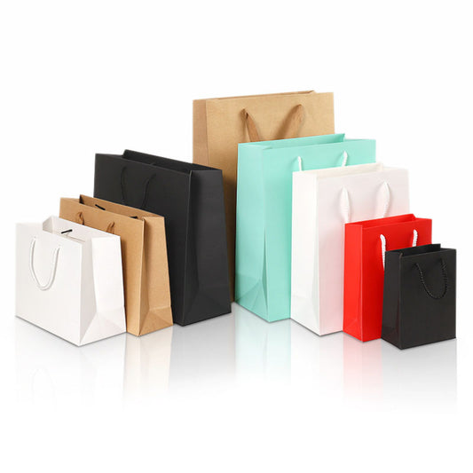 Wholesale Luxury  Boutique Paper Bags,  White Shopping Paper Bag Custom Logo Boutique Bag White Gift Paper Bags With Handle