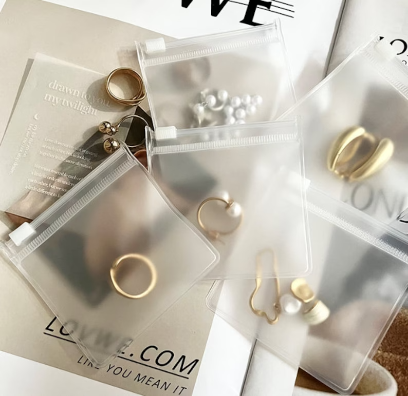 1000pcs custom logo jewelry bag, bracelet bag, necklace bag, ring bag, transparent packaging bag,Personalized jewelry packaging bag